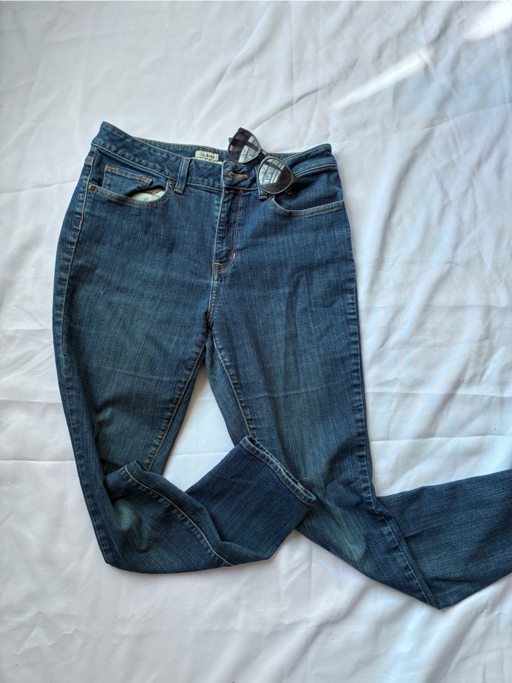 L.L. Bean Women's Straight Dark Blue Jeans
